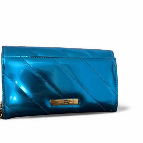 Kurt Geiger Blue and Gold Crossbody Bag with Chain Strap - Picture 2 of 3